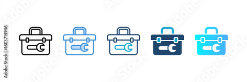 Toolbox icon set multiple style collection