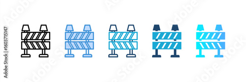 Barrier icon set multiple style collection