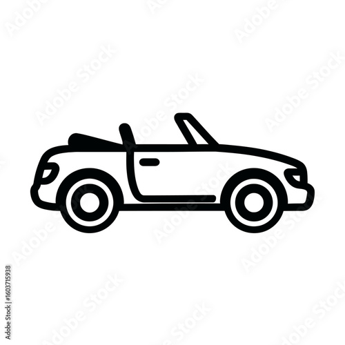 Sleek Convertible Car Outline - Modern Vehicle Illustration