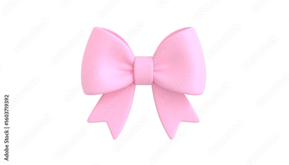 Fototapeta premium 3D rendered pink ribbon bow
