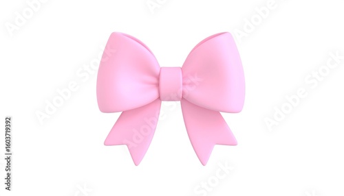 3D rendered pink ribbon bow
