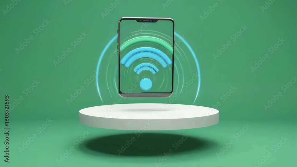 modern WIFI signals transparently visible through mobile 
