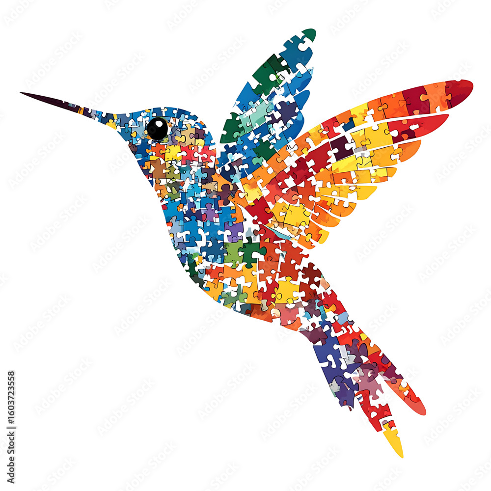 Obraz premium Colorful Hummingbird Png
