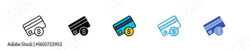 Credit Card Payment  Icon Set Multiple Style Collection
