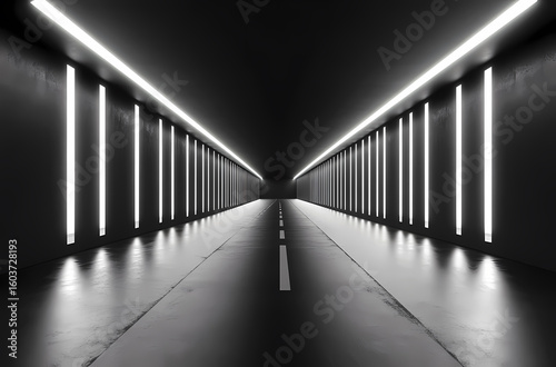 Futuristic Neon Tunnel Pathway