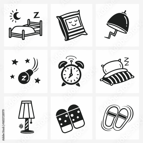 Sleep and wake icons moon stars