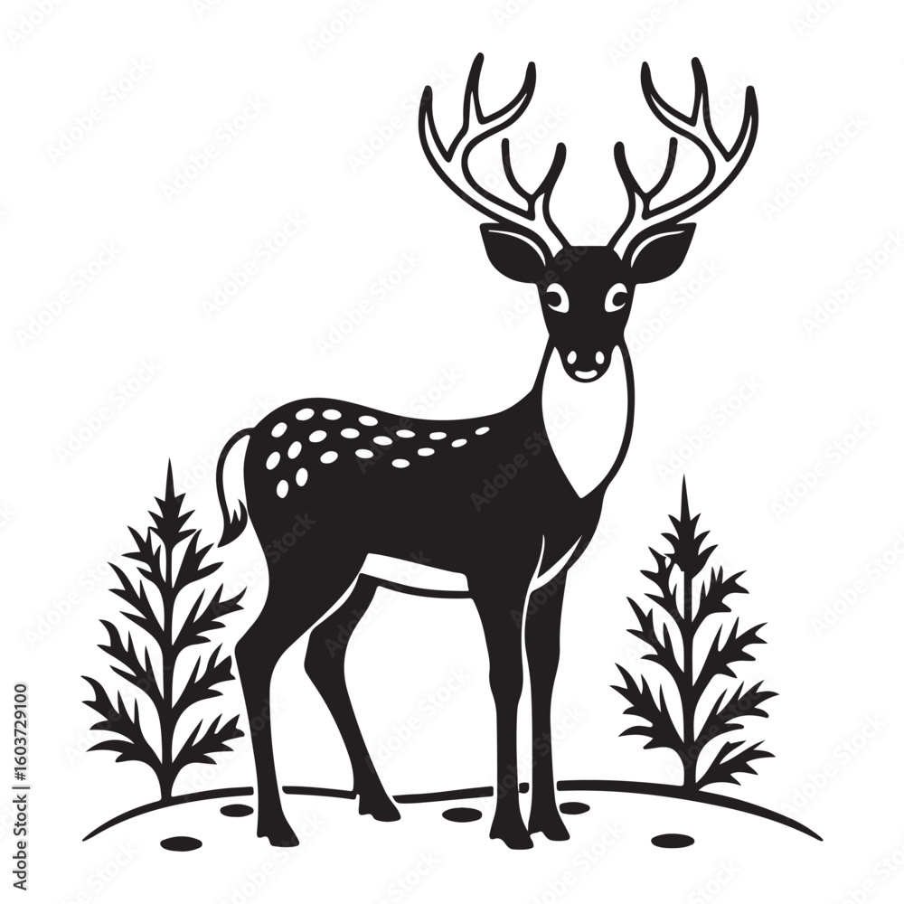 Fototapeta premium A drawing of a Deer line art illustration