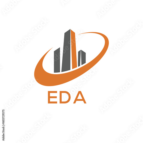 09Classic Shield Logo with Stars and EDA Letters – Premium Badge or Security Brand Identity. EDA Letter Logo.
