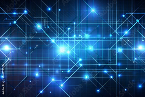 Photo of a complex network of glowing lines and nodes represents digital connectivity