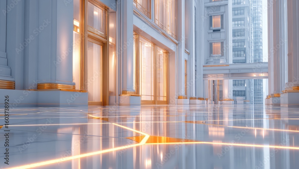 Obraz premium Modern, elegant interior hallway