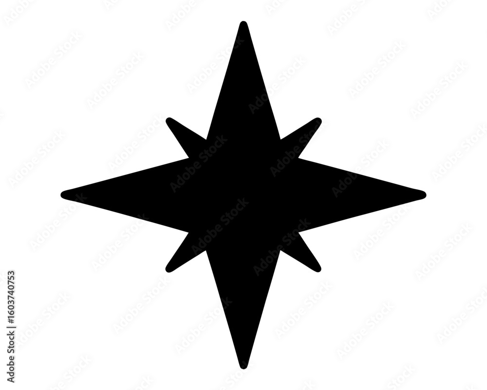 custom made wallpaper toronto digitalStylized eight pointed star graphic isolated on white background providing direction