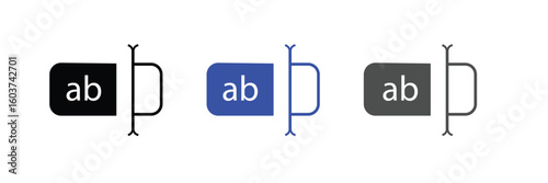 Rename icon Outline sign symbol set on white background.