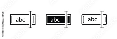Rename icon Outline sign symbol set on white background.