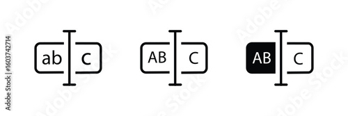 Rename icon Outline sign symbol set on white background.