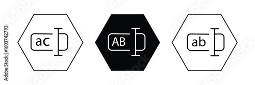 Rename icon Outline sign symbol set on white background.