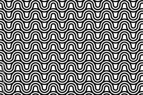 Interlocking Wave Monoline Seamless Pattern