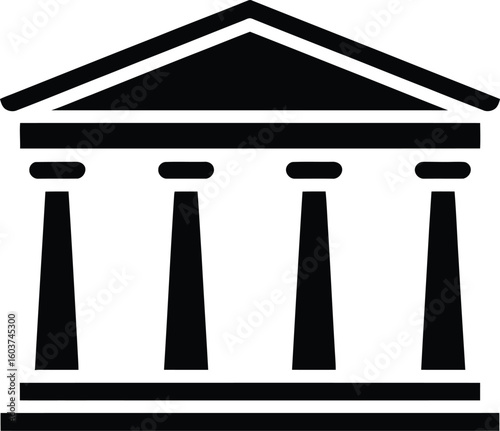 Classic greek temple architecture icon