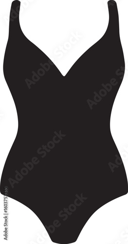 Silhouette vector of a swimsuit. Ideal for summer, beachwear, fashion, and swim-related graphic design projects.