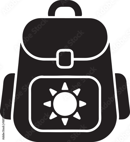 Silhouette vector of a summer backpack. Ideal for travel, hiking, outdoor adventure, and casual lifestyle designs.