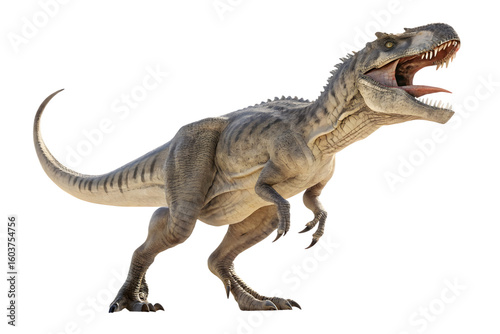 Tyrannosaurus rex 3D render isolated on white background