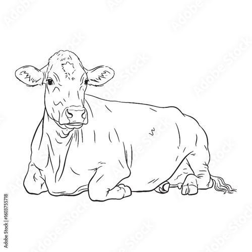 Strong Physique Fundamental Qualities Zone - Cow vector - Cow Line art - Cow Drawing - Vector Lineart of Cow - cow logo - cow outline

