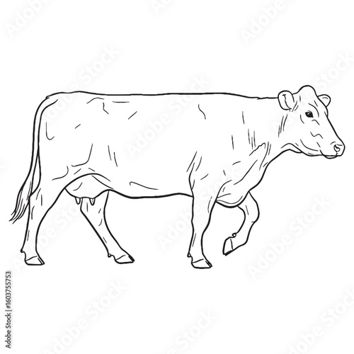 Ruminant Beast Untamed Spirit Vision - Cow vector - Cow Line art - Cow Drawing - Vector Lineart of Cow - cow logo - cow outline

