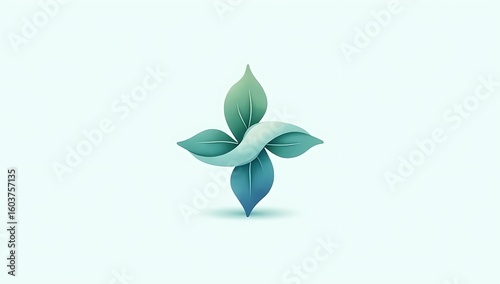 Mock-up illustrated logo for an eco-friendly company—leaf and droplet shapes forming a minimal emblem with soft pastel colors on handmade paper texture.

