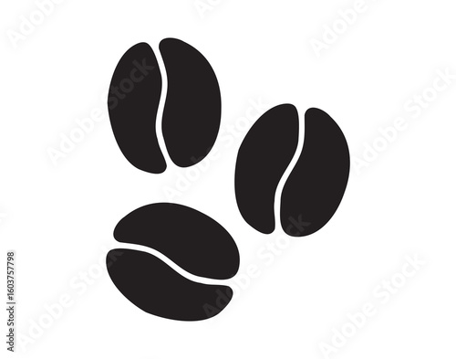 coffee beans silhouette. coffee bean doodle hand drawn icon. Coffee bean drawing clipart symbol 