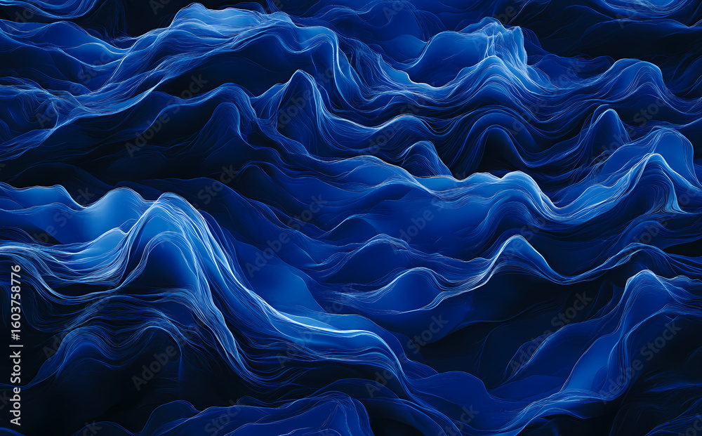 Obraz premium Abstract Deep Blue Wave Patterns