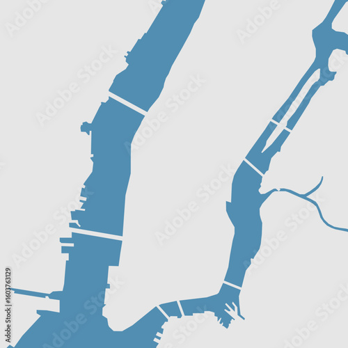 Manhattan, New York City map – vector illustration of streets, neighborhoods, and landmarks