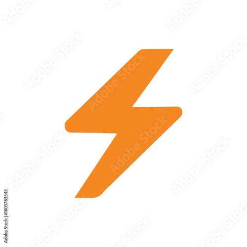 Simple Orange Lightning Bolt Icon