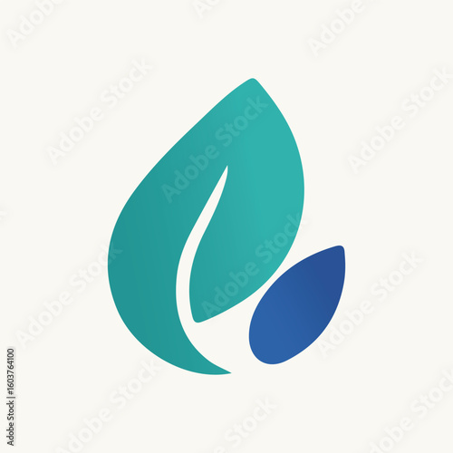 Abstract Two-Color Leaf Logo