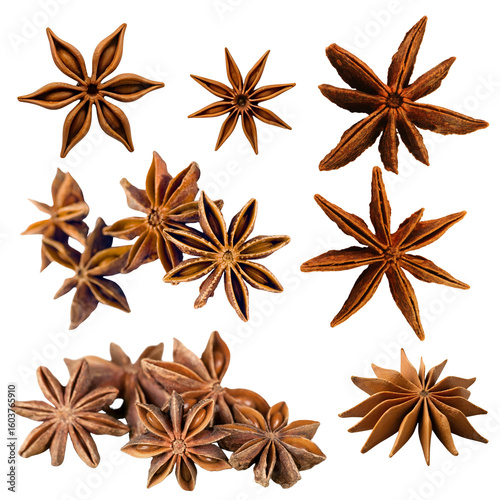 Star Anise Spice Isolated on Transparent Background