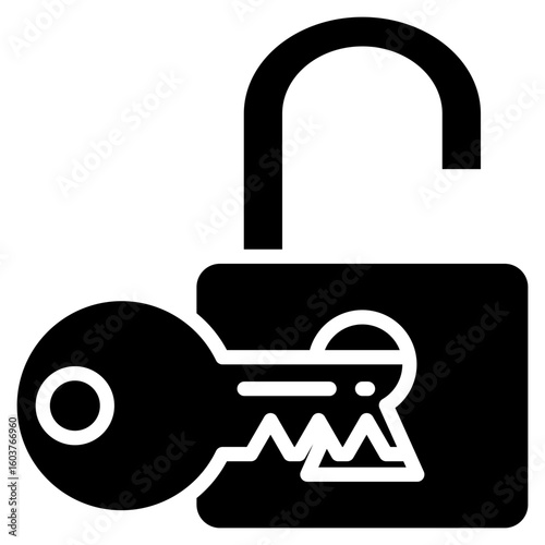 Unlocked Padlock glyph icon