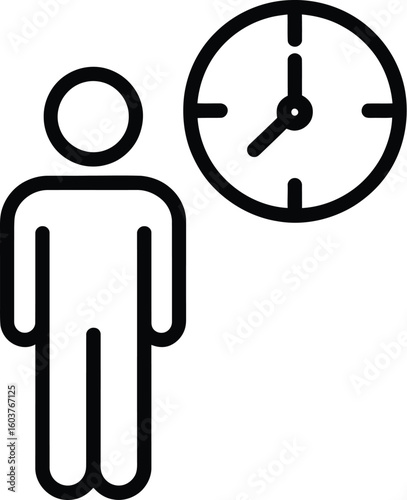 Business training time clock icon, outline style Pro Vector
