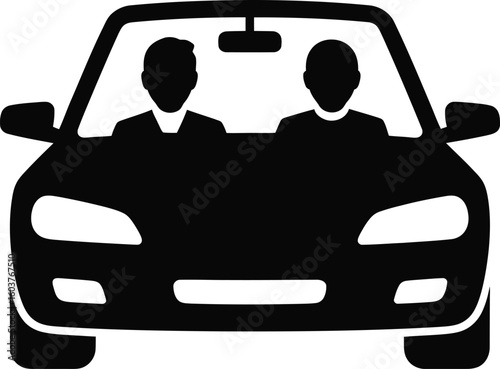 Two People Sitting in a Car Icon