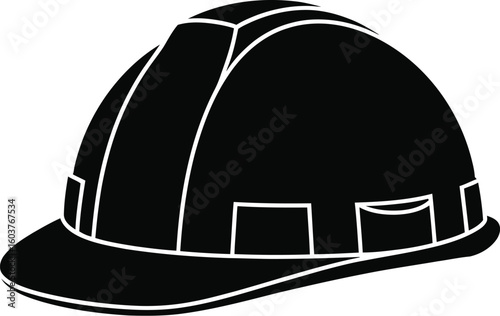 Construction helmet icon in simple style isolated on white background protection symbol
