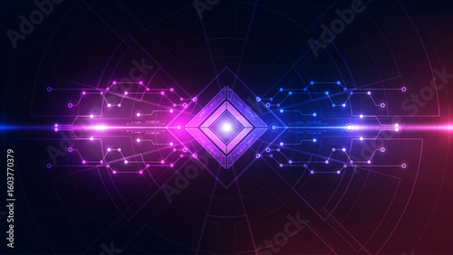 Futuristic Symmetric AI Circuit – Data Transfer Core and Neural Connection