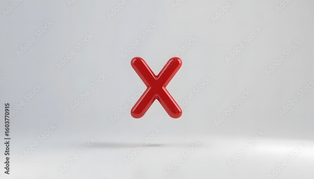 Obraz premium Red 3D letter X against a plain white background