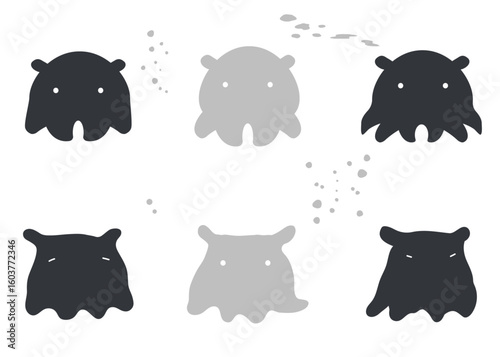 メンダコのアイコンイラストセット　夏　海