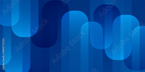 Modern blue background wall with glowing geometric lines wave.