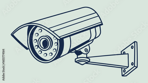 Vector Illustration of a Security Camera Minimalist Design for Surveillance Monitoring