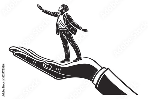 human resource icon set editable sihouette black vector