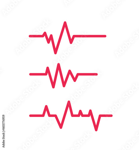 Ecg Heartbeat Lines Black Collection