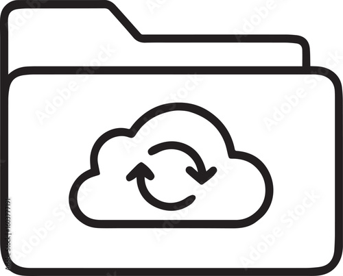 Cloud Synchronization Folder Icon: Data Sync and Storage Symbol