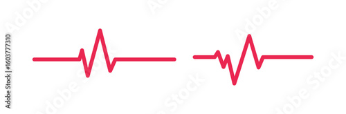 Ecg Heartbeat Lines Black Collection