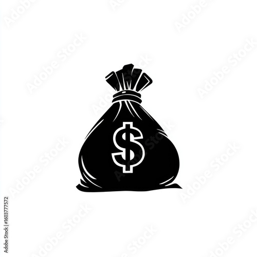 Silhouetted money bag