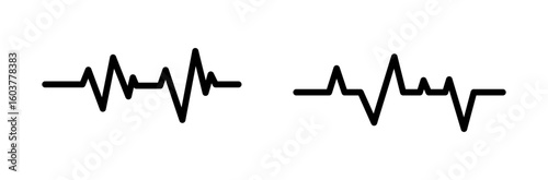 Ecg Heartbeat Lines Black Collection