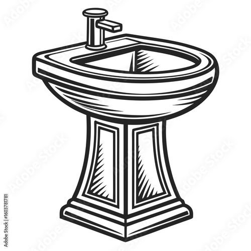 Black Stroke Vector Of A Bidet