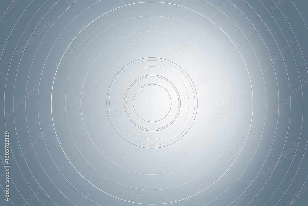 Fototapeta premium Abstract futuristic technology background with radiating concentric circles and a central light source creating a digital wave effect.